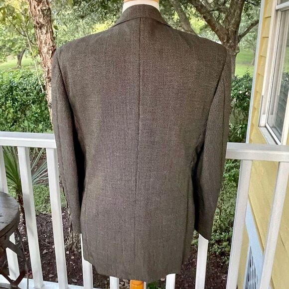 Pal Zileri Vintage Brown/Tan Nailhead Dot 2 Button Blazer. Size 50/US40. No know - Picture 4 of 14